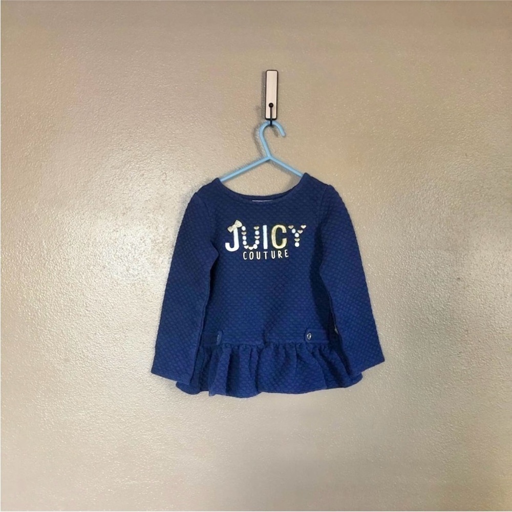 Kids Juicy Couture Navy Peplum Top Size 7